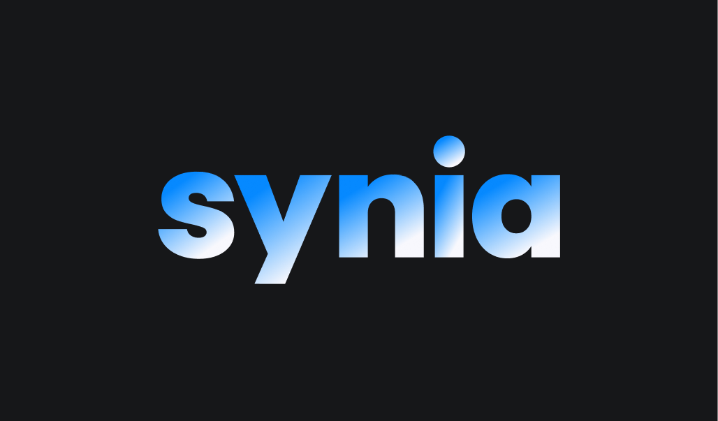 Synia logo with gradient fill marked as incorrect.