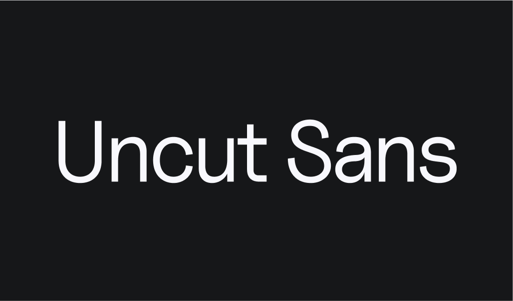 Uncut Sans type specimen from the original Synia brand guide.
